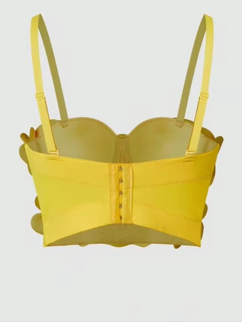 Yellow Floral Appliqué Crop Cami - Picture 2 of 4